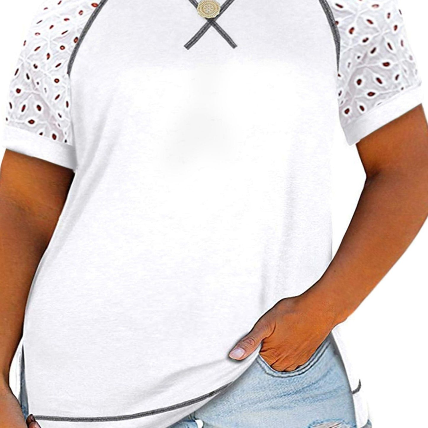 Women's Plus Slight Stretch Basic Tops