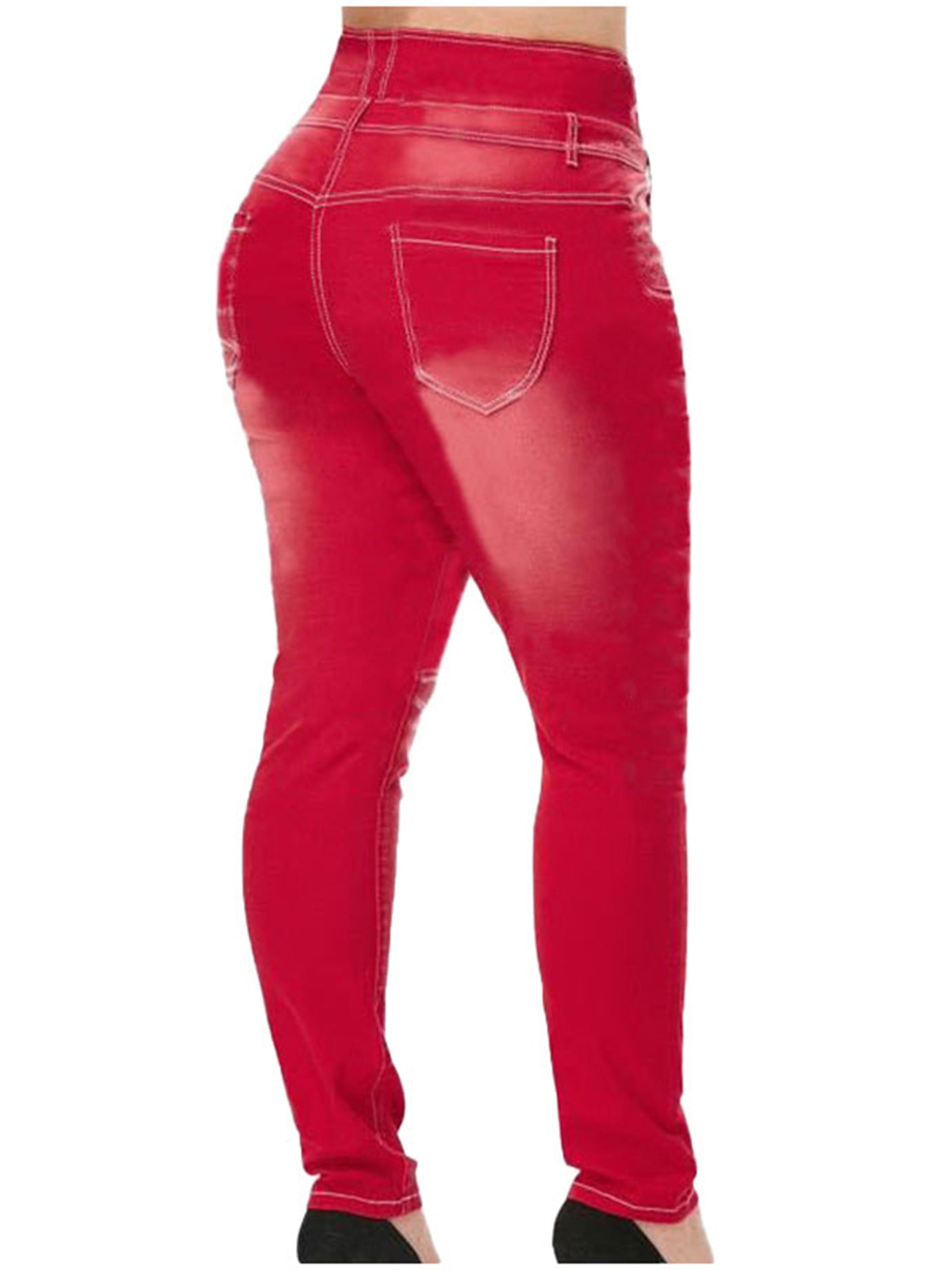 Plus Size High Rise Button Fly Skinny Jeans
