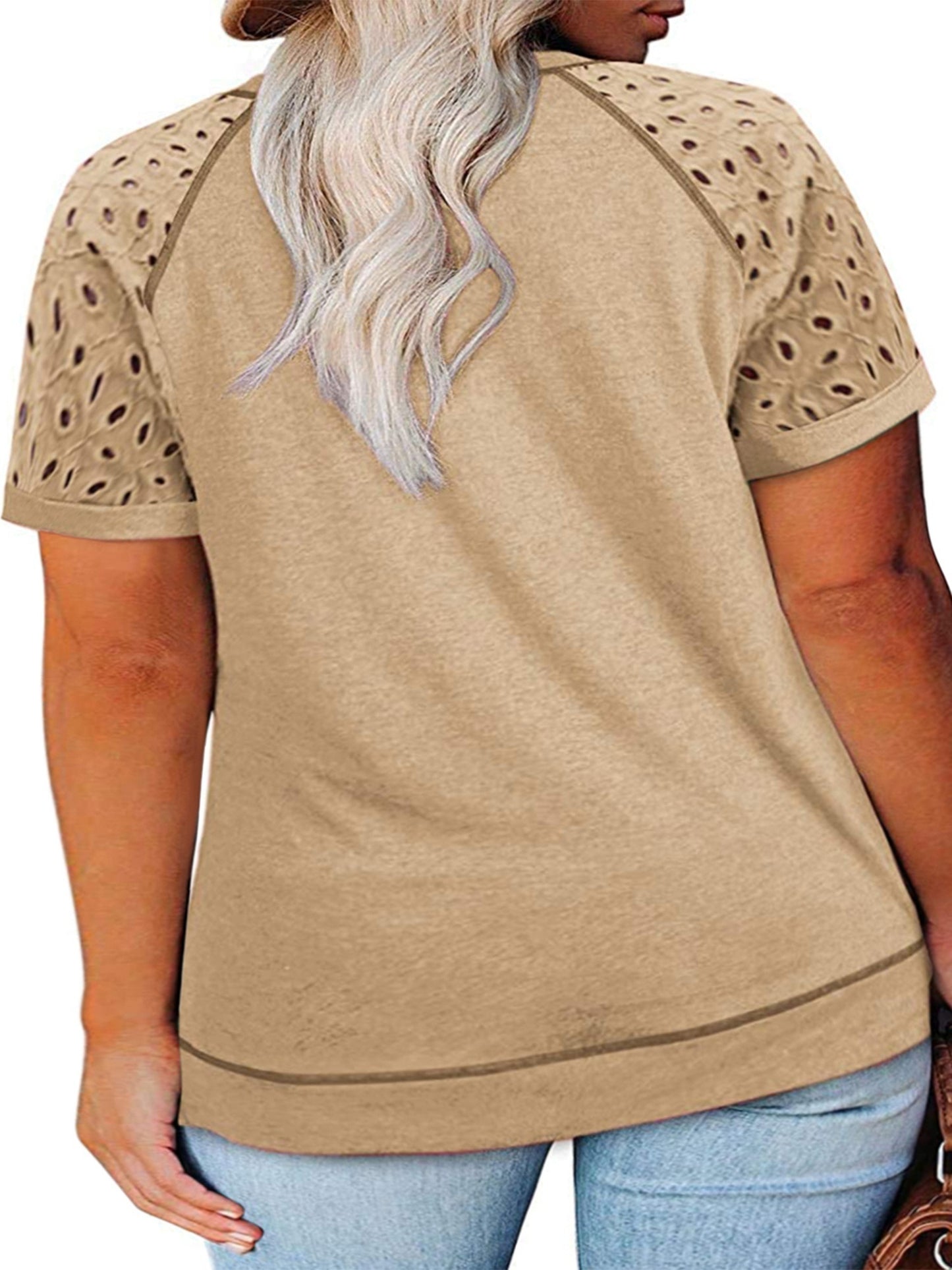 Women's Plus Slight Stretch Basic Tops