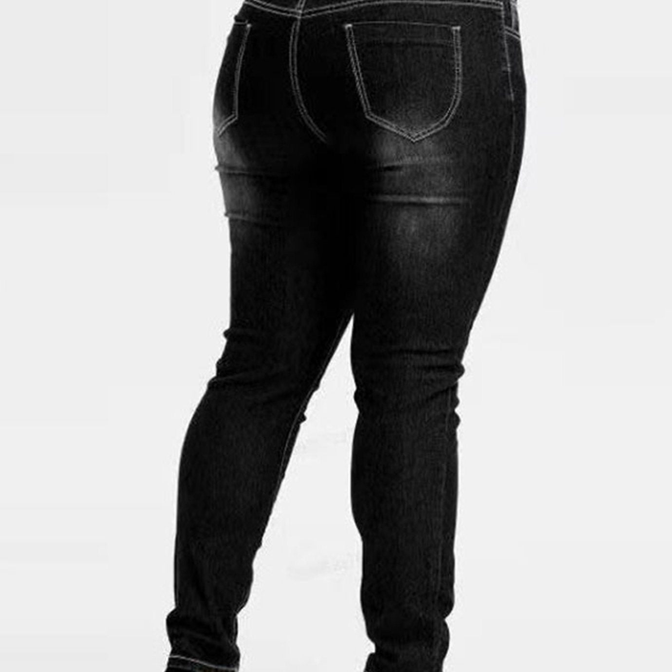 Plus Size High Rise Button Fly Skinny Jeans