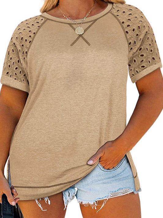 Women's Plus Slight Stretch Basic Tops