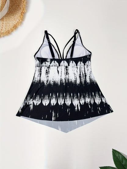 Plus Size Casual Tankini Set