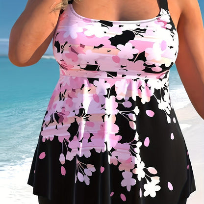 Women's Plus Floral Print Tank Top & Shorts