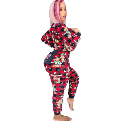 Christmas Long-sleeved Home Wear Jumpsuit