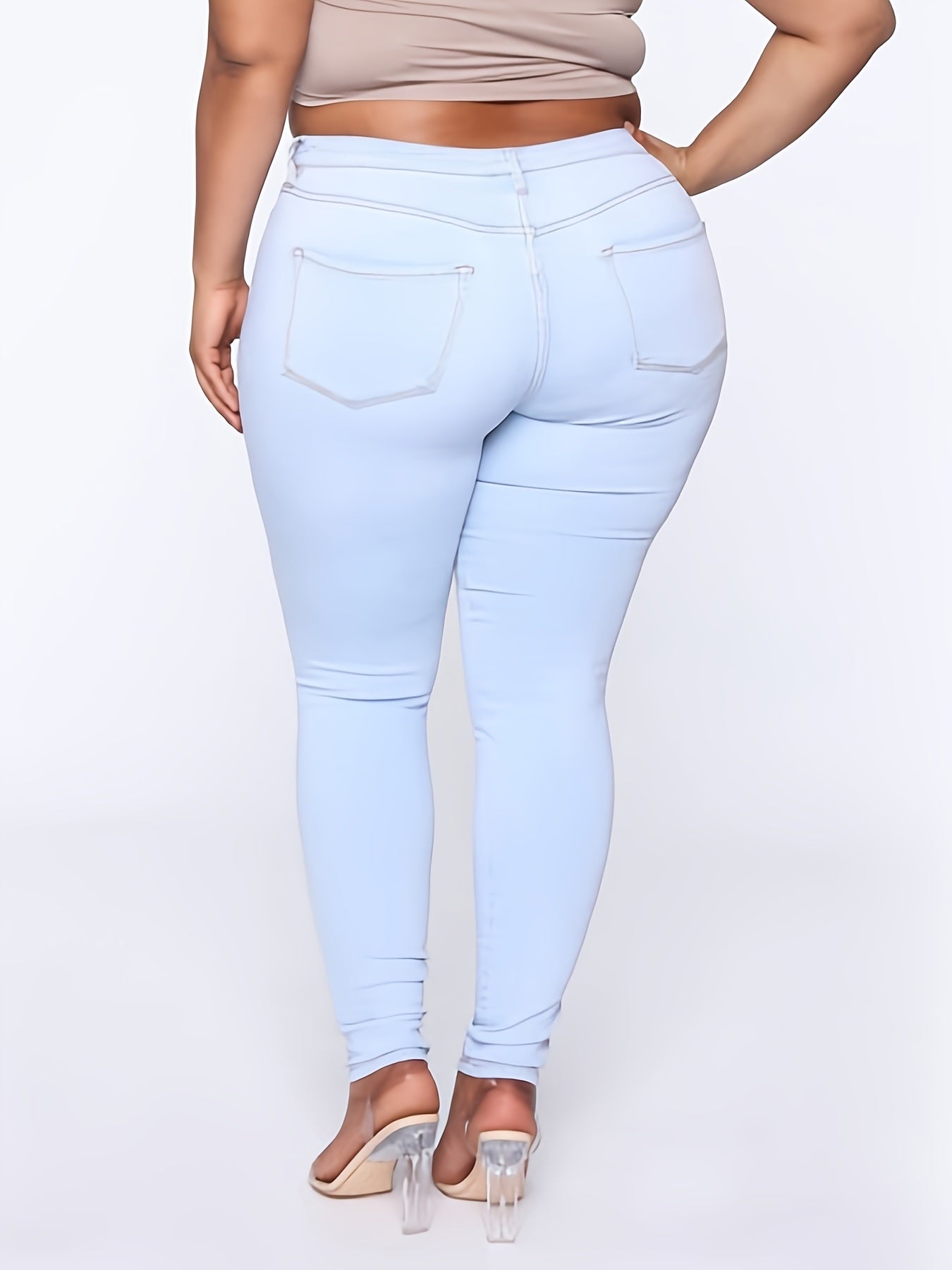 Women's Plus Slight Stretch Casual Denim Skinny Pants