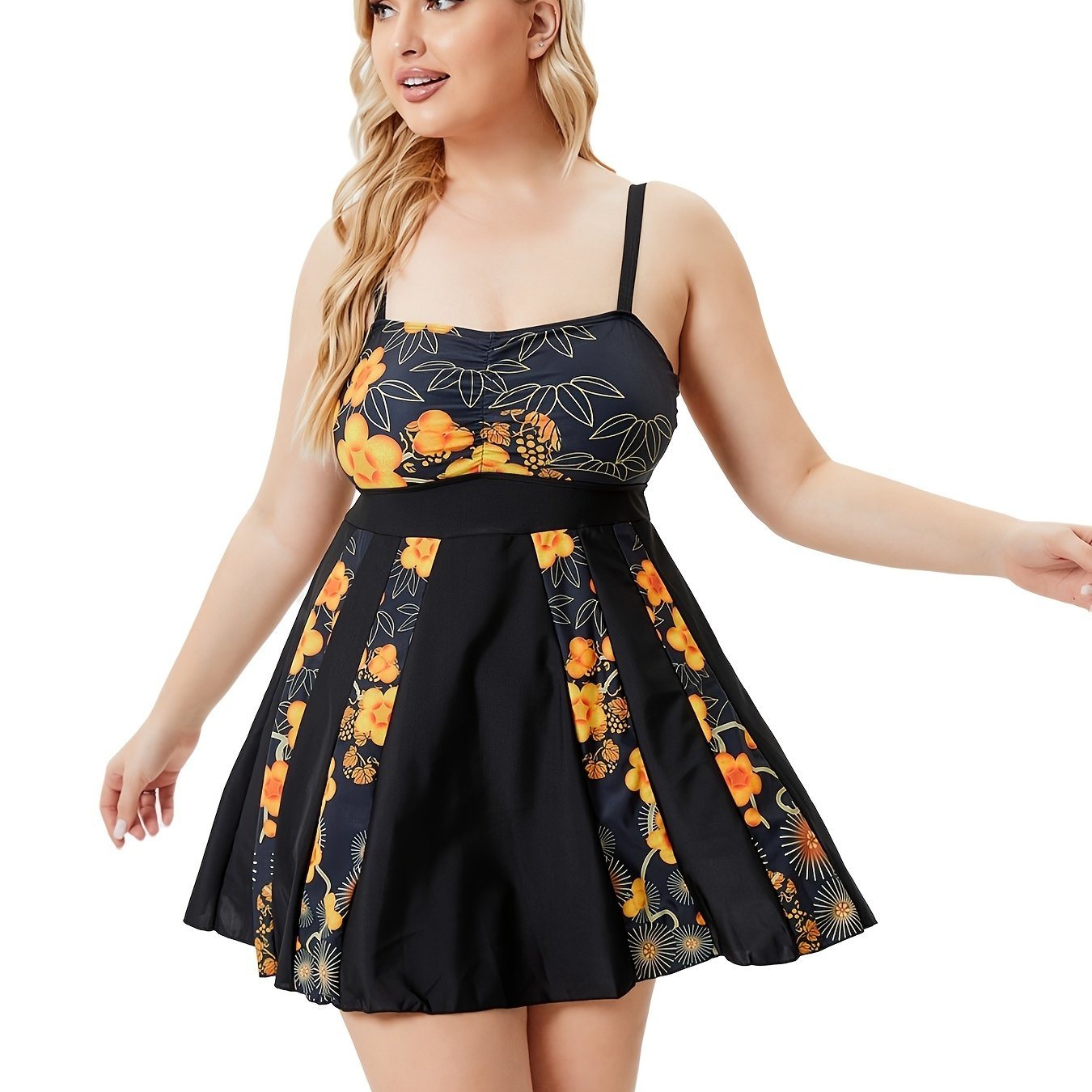 Plus Size Floral Print Bikini Set