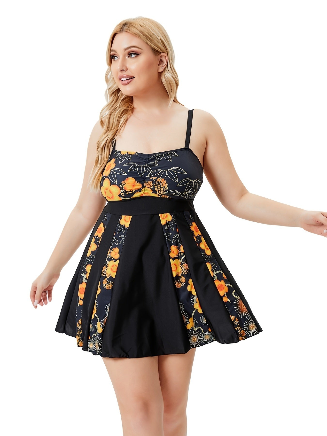 Plus Size Floral Print Bikini Set