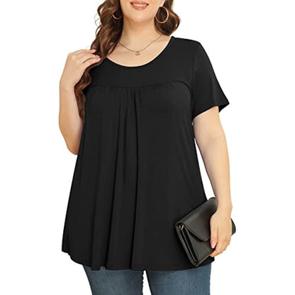 Women's Plus Size Short & Long Sleeve Tunic Tops