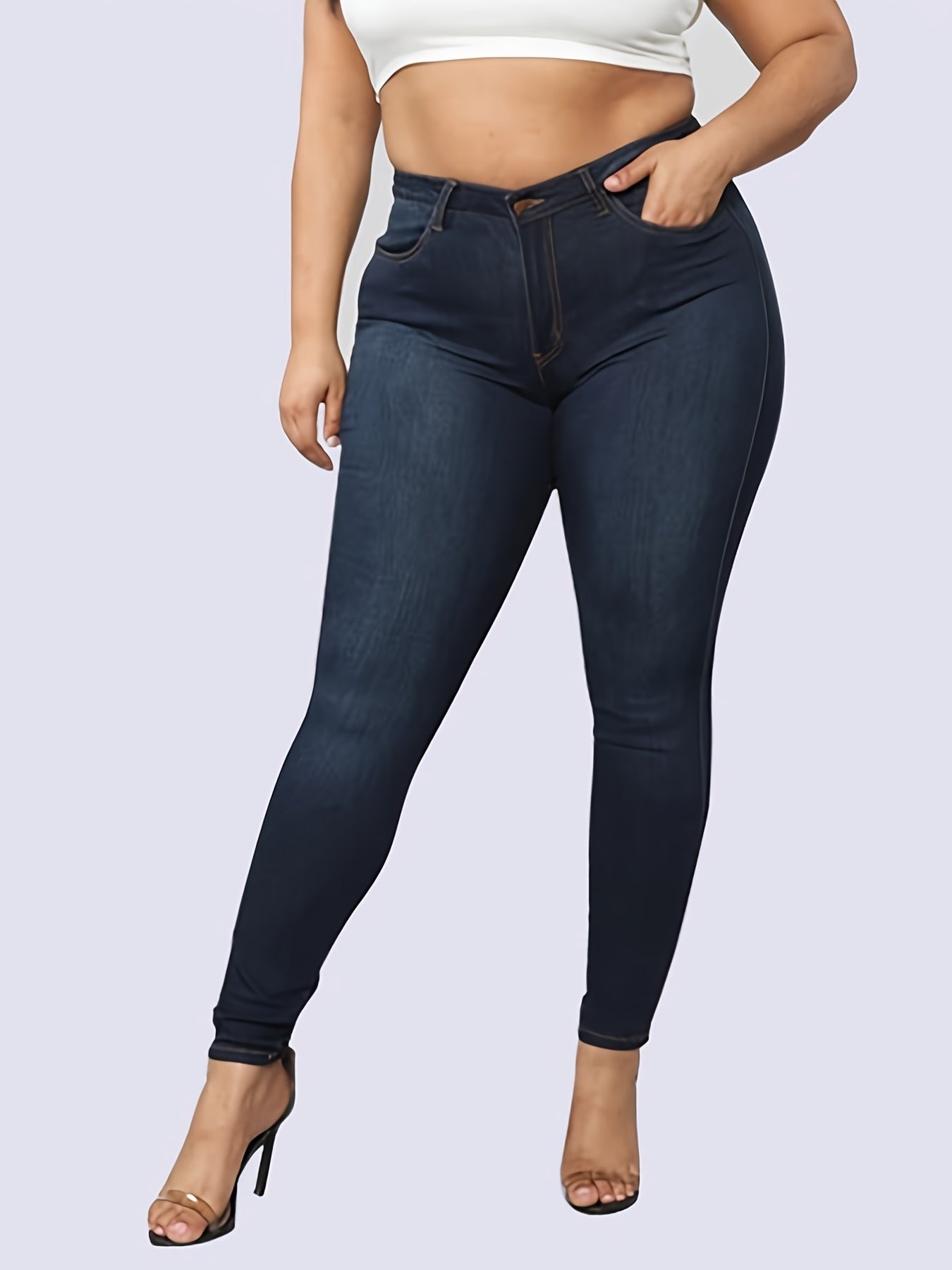 Women's Plus Slight Stretch Casual Denim Skinny Pants