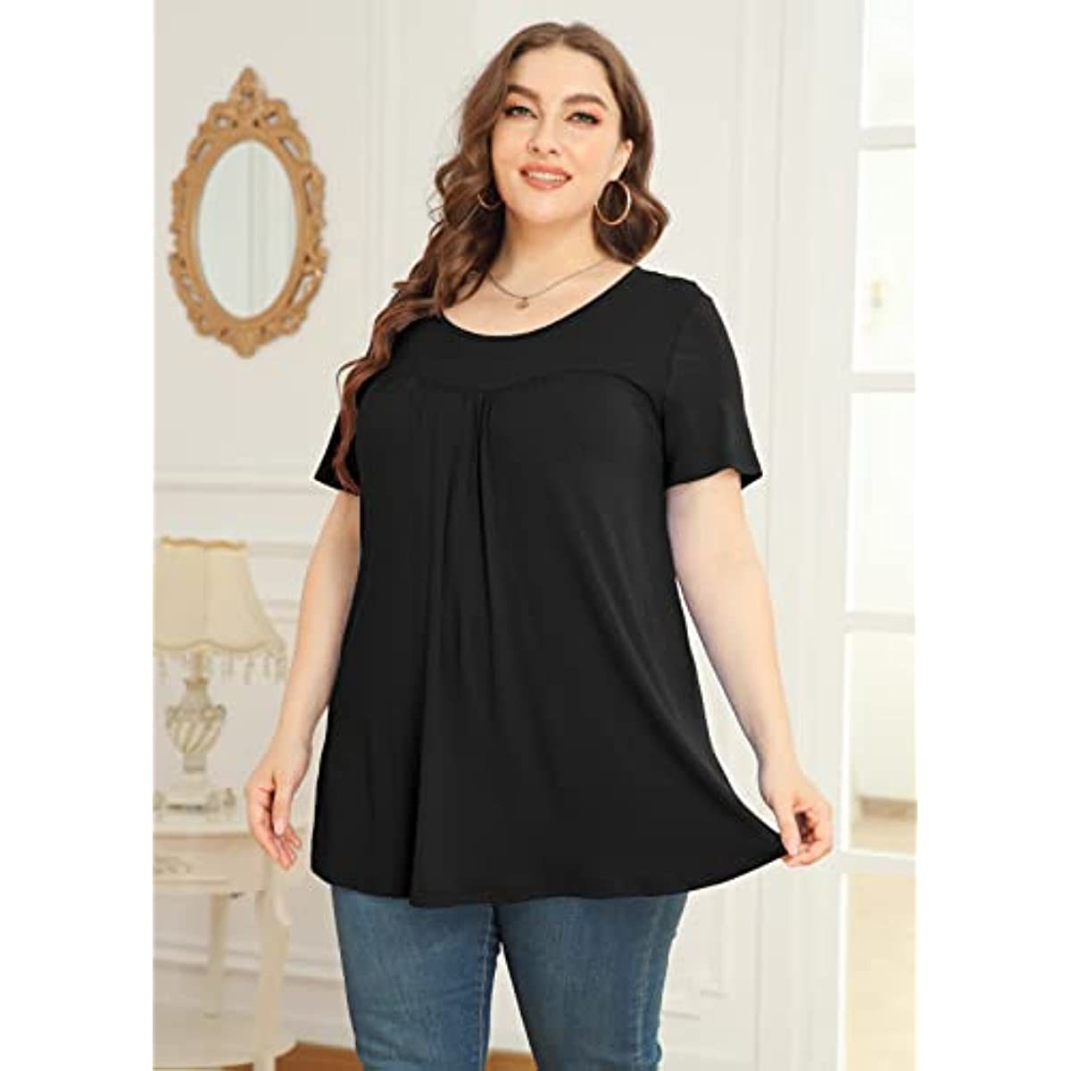 Women's Plus Size Short & Long Sleeve Tunic Tops