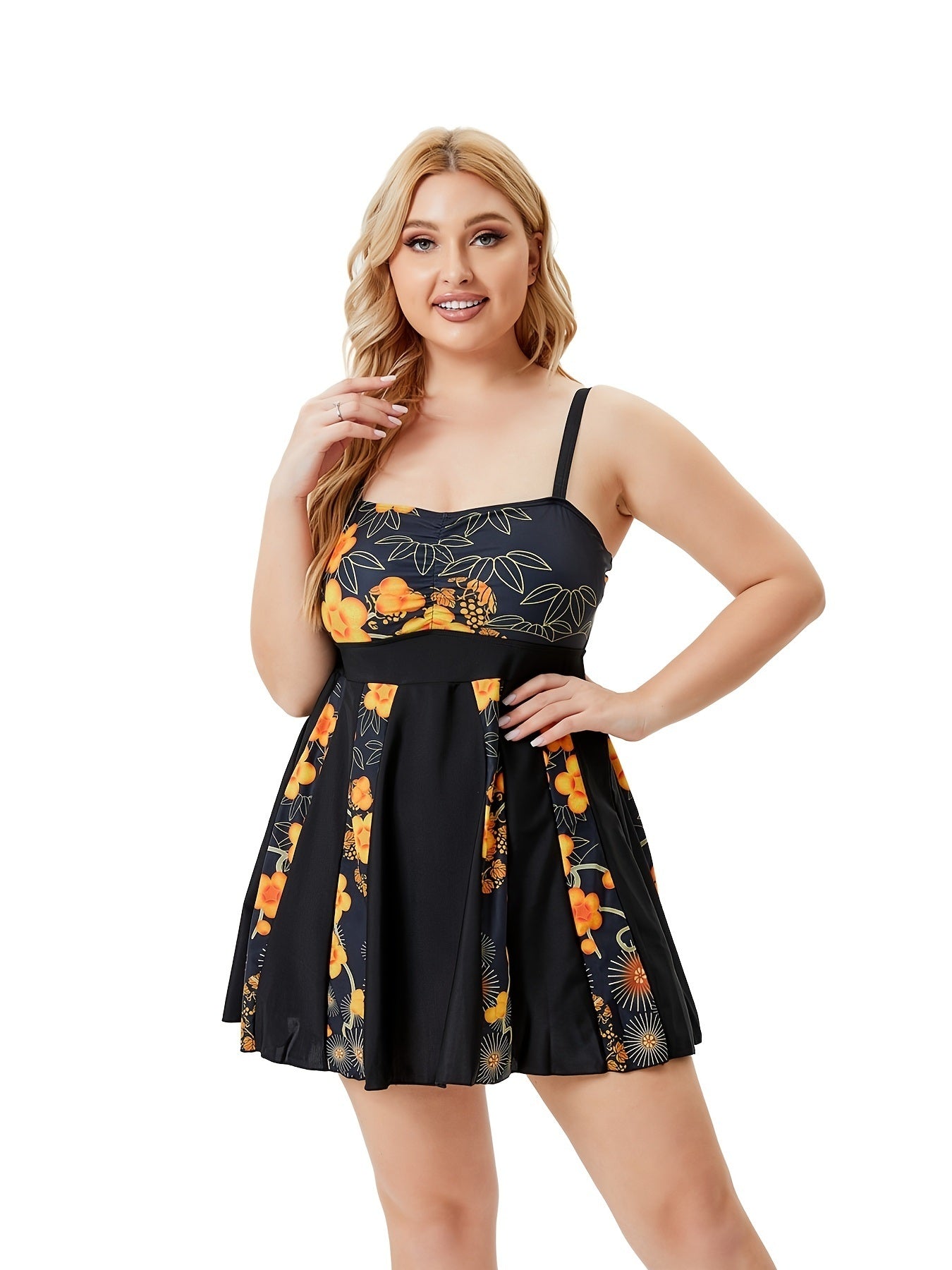 Plus Size Floral Print Bikini Set