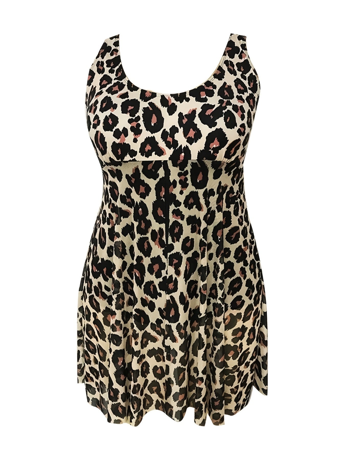 Plus Size Women's Plus High Stretch Round Neck Swimsuit