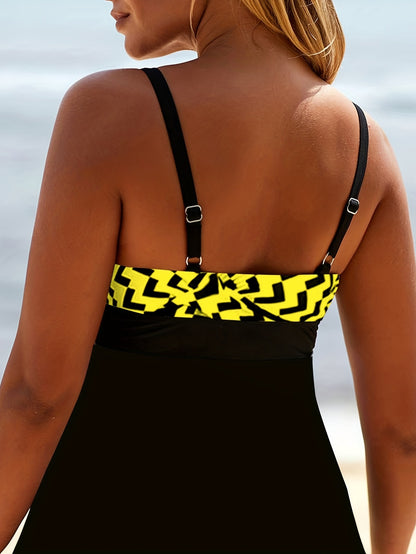 Plus Size Casual Tankini Set