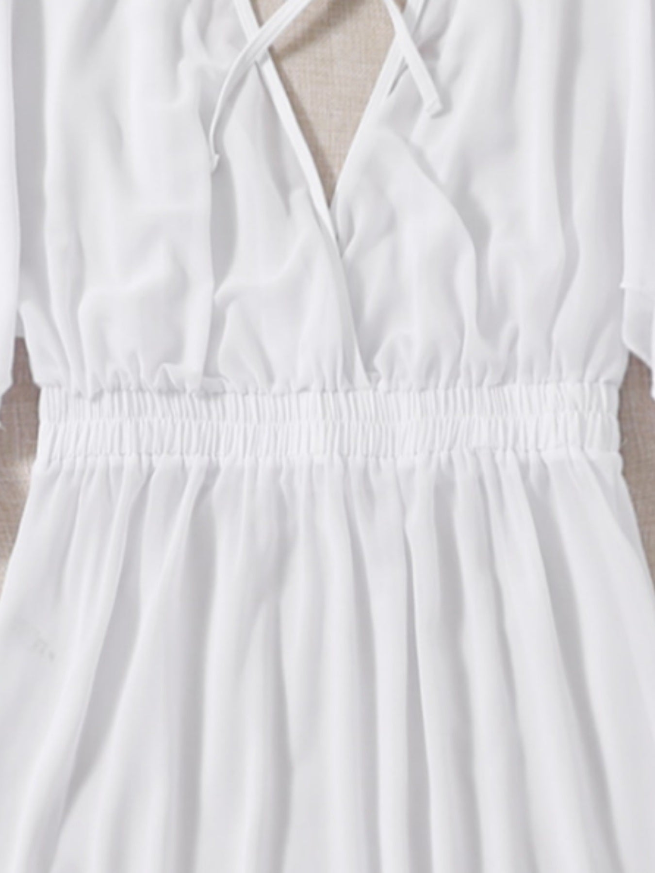 Plus Size Solid Elegant Chiffon Flounce Cover Ups