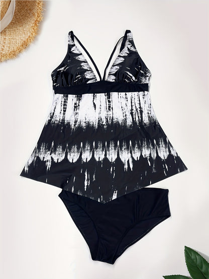 Plus Size Casual Tankini Set