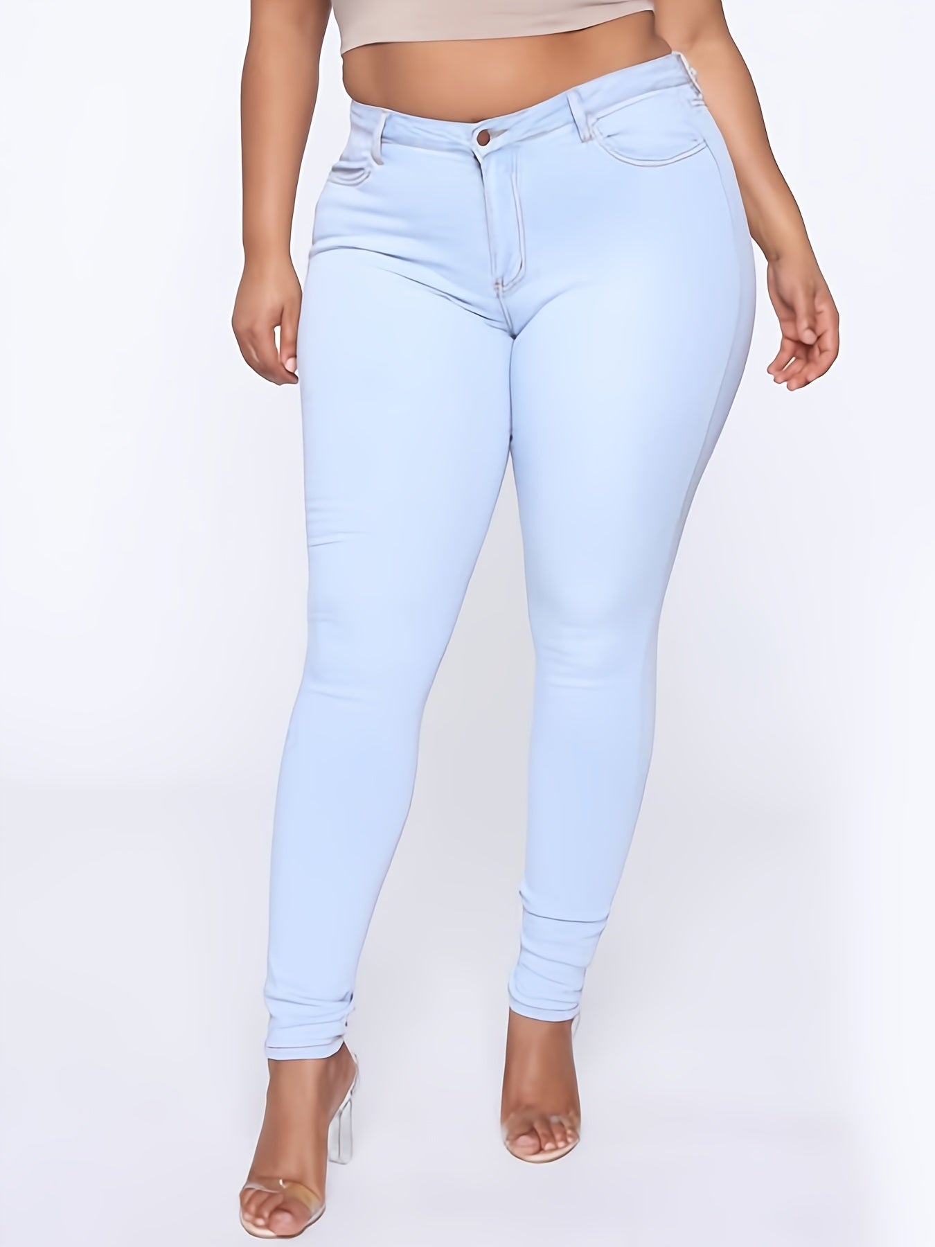 Women's Plus Slight Stretch Casual Denim Skinny Pants