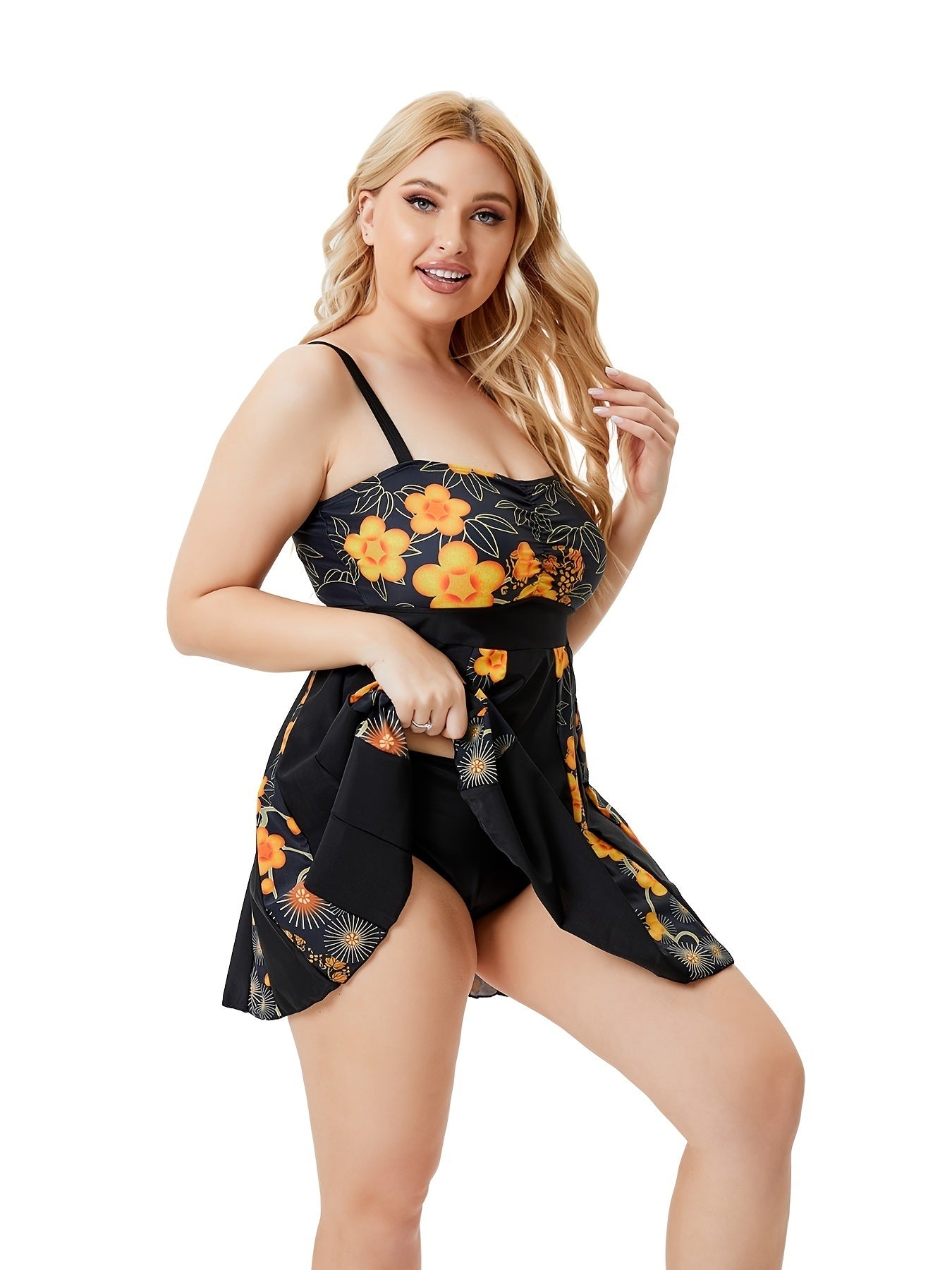 Plus Size Floral Print Bikini Set