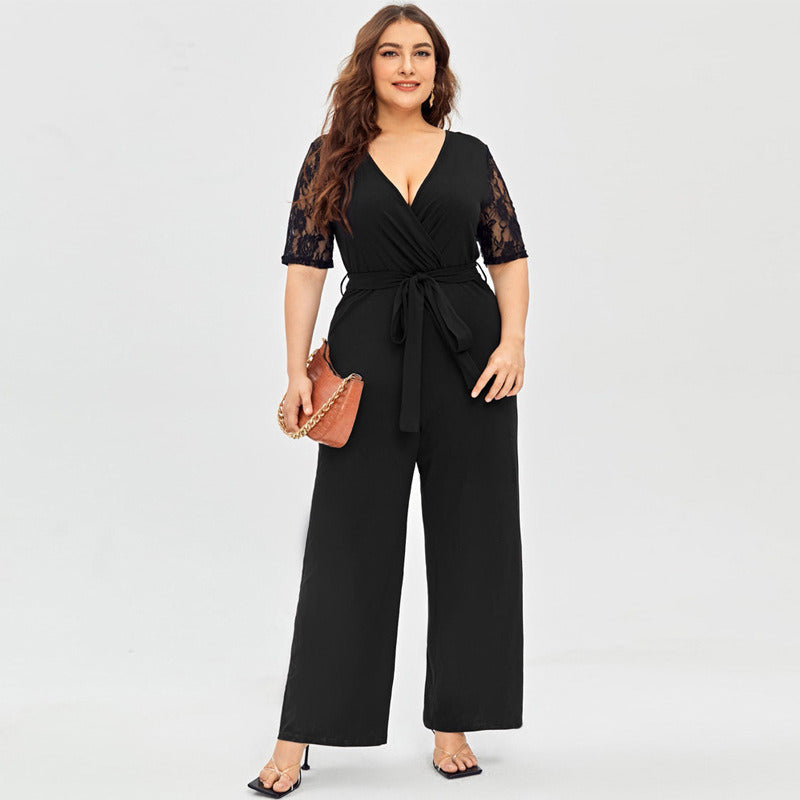 Lace Short Sleeve Plus Size Women Formal Dress