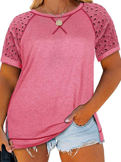 Women's Plus Slight Stretch Basic Tops