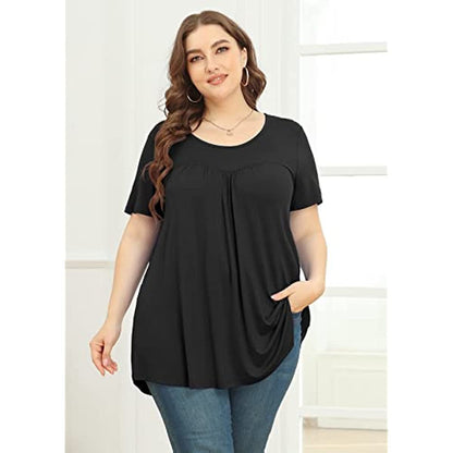 Women's Plus Size Short & Long Sleeve Tunic Tops